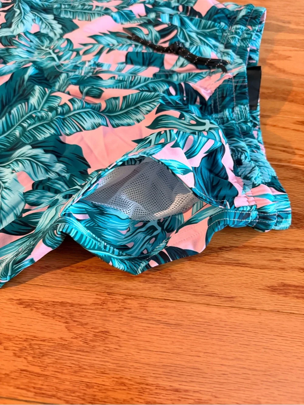 Men's Tropical Print Swim Shorts - Pink & Teal